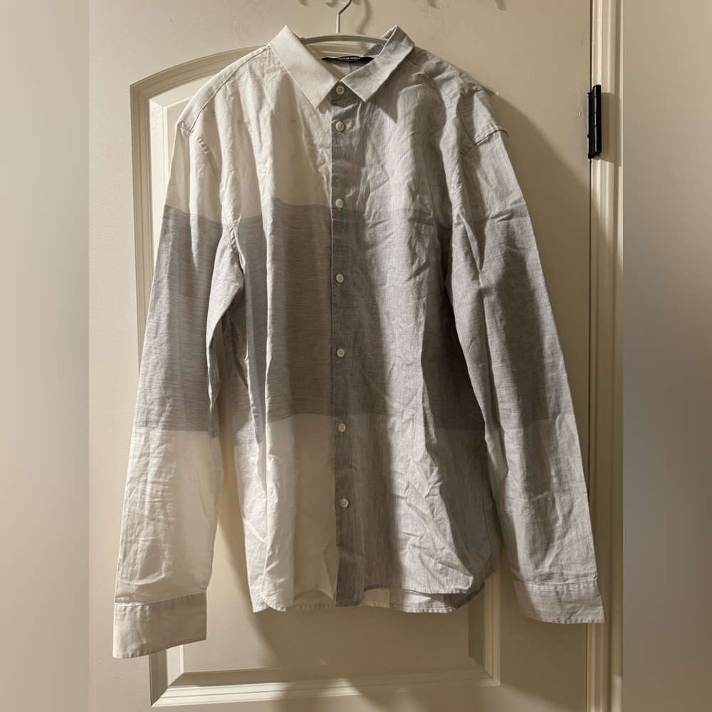 Jack & Jones Light Gray and White Shirt